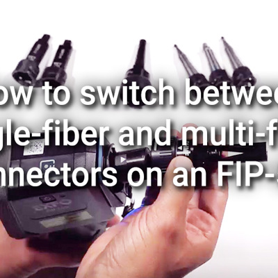 How to switch between single-fiber and multi-fiber connectors on an FIP-500