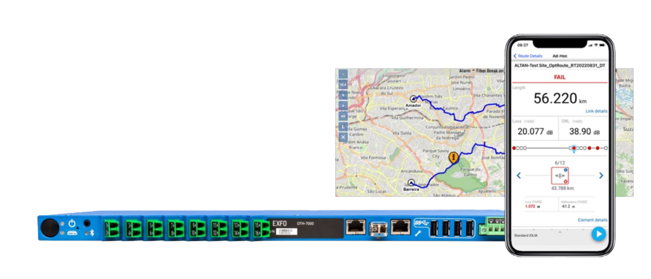 Test et surveillance à distance de la fibre optique d'EXFO