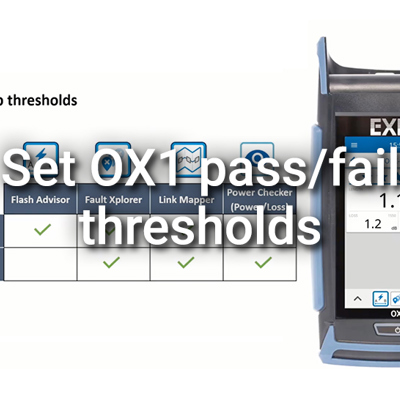 Set OX1 pass/fail thresholds