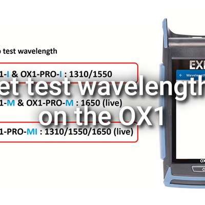 Set test wavelengths on the OX1 