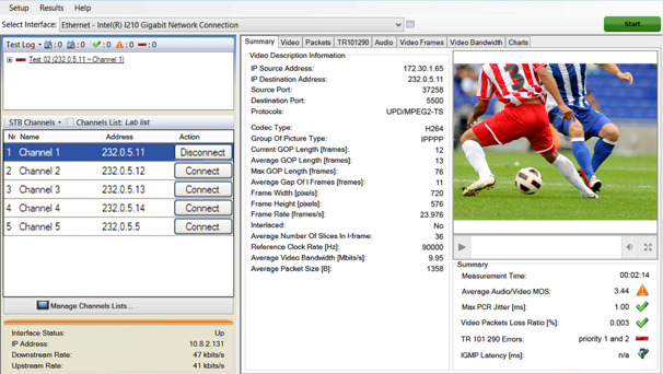 EXpert IPTV Test Tools - Application de plateforme logicielle