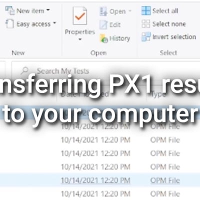 Transferring PX1 results to your computer