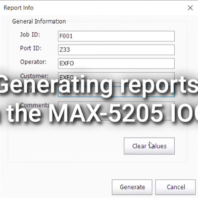 Generating reports on the MAX-5205 IOCC